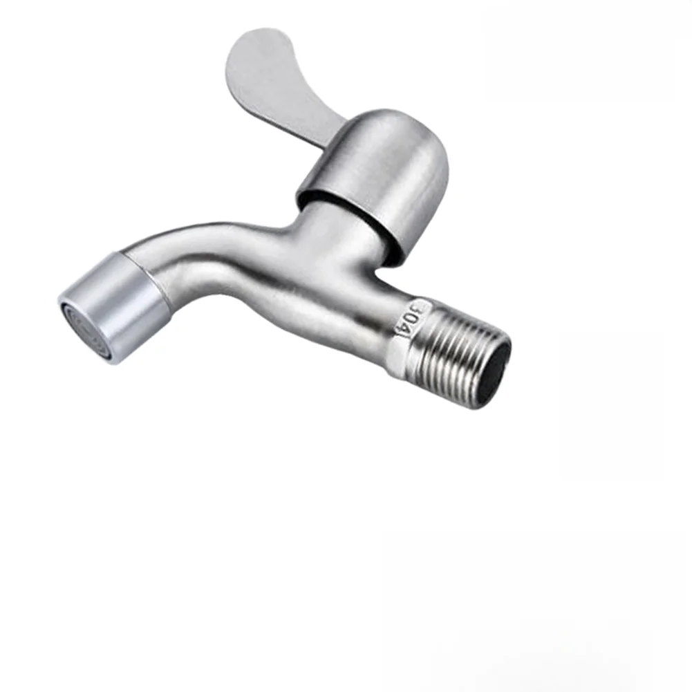 Stainless Steel Washing Machine Faucet Adapter Connector with Splash Proof Water Outlet and Complete Accessories