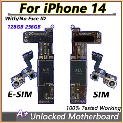 Fully Tested Authentic For iPhone 14 Motherboard Unlocked With Face ID IOS Update 128gb 256gb Free Clean iCloud Logic Board A+