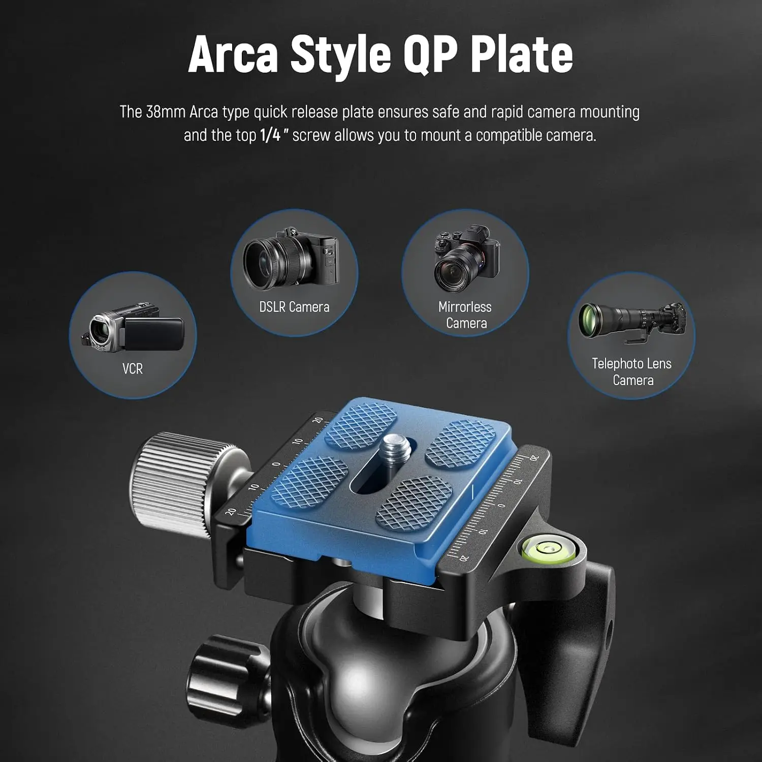 NEEWER GM36 36mm Metal Panorama Low Profile Camera Tripod Ball Head 38mm Arca quick-release plate 360° panning base