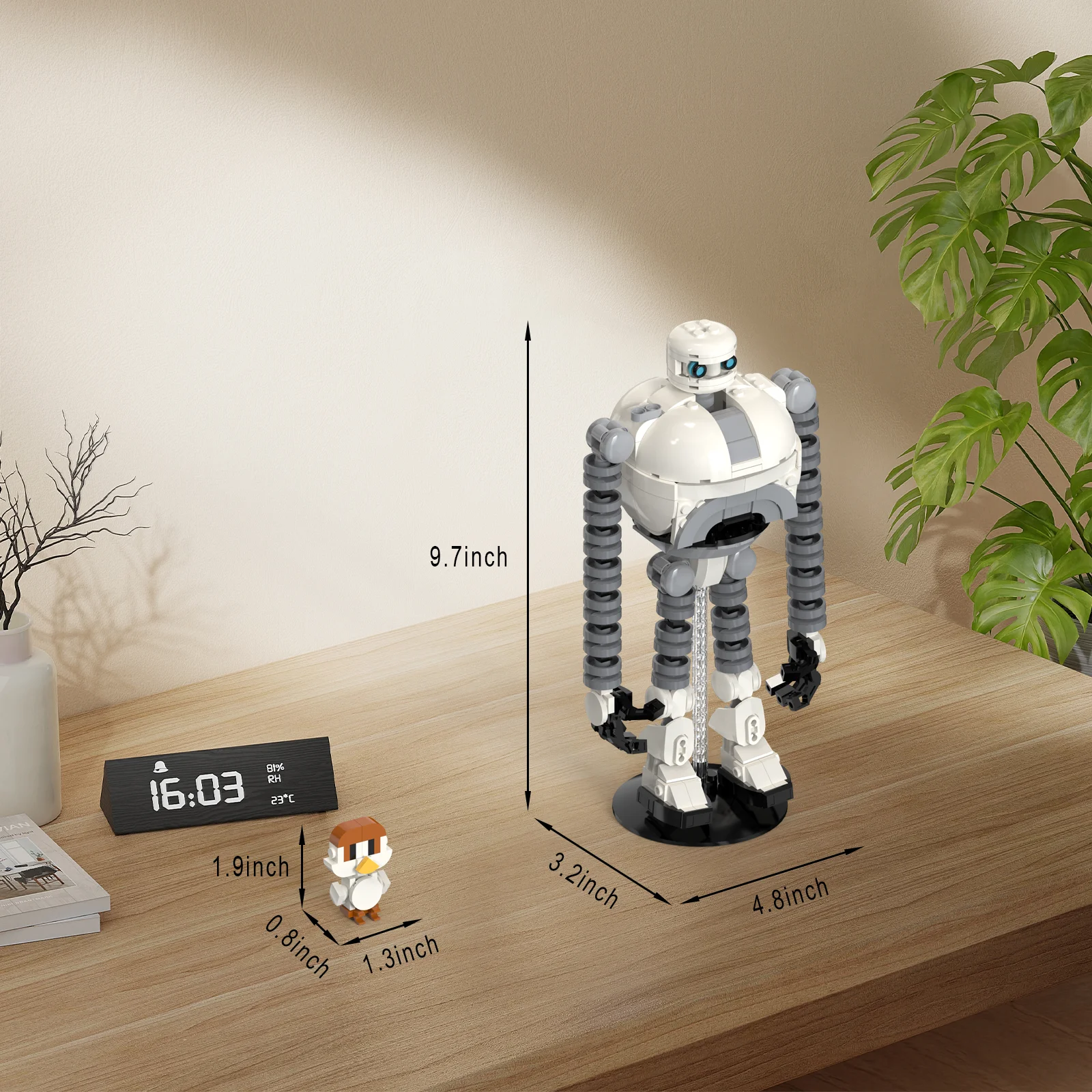 مجموعة بناء شخصيات ويلدرنس روز روبوت آند برايت بيل مكونة من قطعتين، مجموعة ألعاب بناء نموذجية لطيفة كرتونية لمحبي الأفلام، للأطفال بعمر 6 سنوات فما فوق