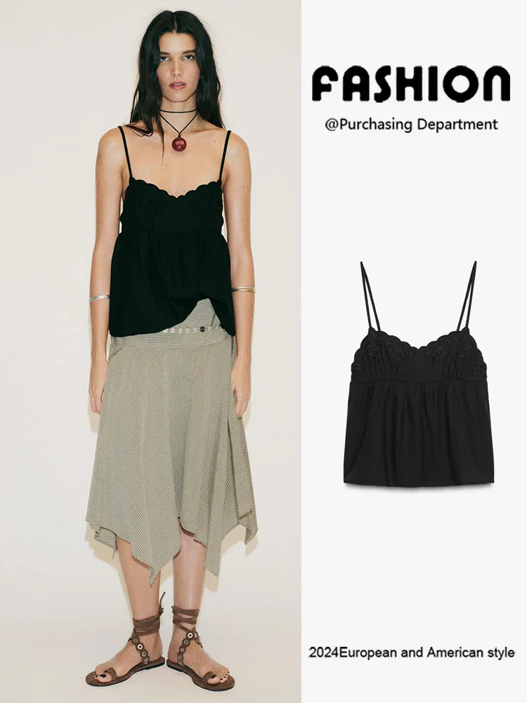 Faionable Embroidered Svel V-Ne ter Top Women's New Arrival Summer Clothing Versatile Trendy Chinese Ethnic Sle