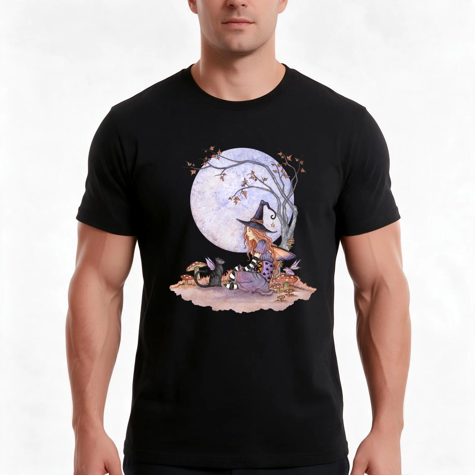 Moon Magick T-Shirt Summer Casual Cotton Tee Oversized Streetwear Tops Vintage Graphic Print Loose Fit Short Sleeve