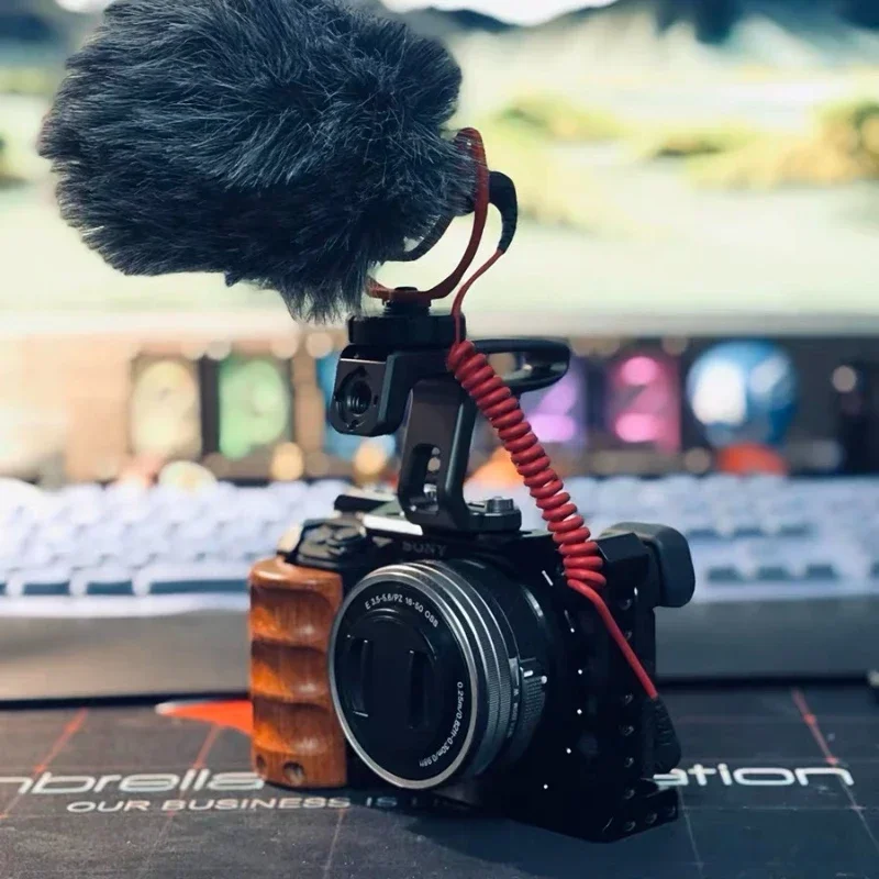 Aluminum Alloy Camera Cage for Sony A6100 A6300 A6400 A6500 Vlog Case Handheld Bracket Cold Shoe Mic LED Light Mount Video Rig