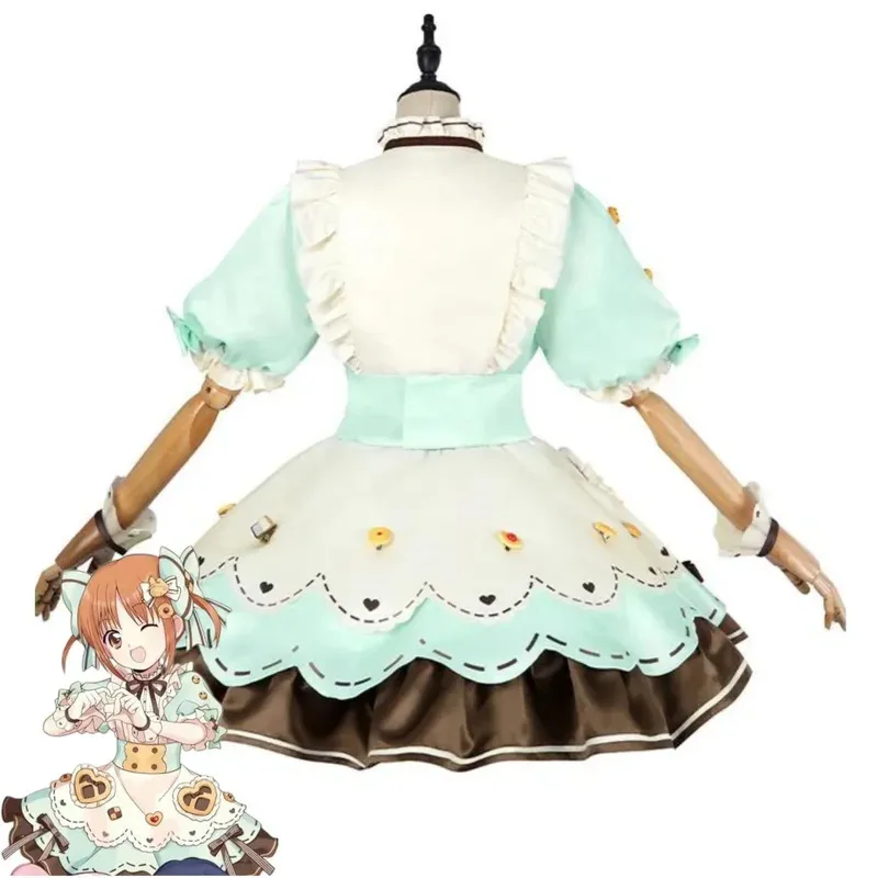 Anime Shugo Chara Yuiki Yaya Cosplay Costume Ace Green Lolita Skirt Shirt Top Wig Adult Woman Kawaii Christmas Carnival Suits;3, view 5