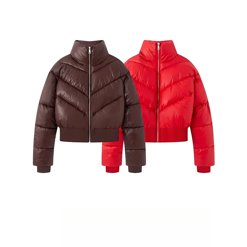 Fashionable Thickened Zipper Cotton Jacket Women's Autumn New Style Stand Collar Windproof Series Short Coat