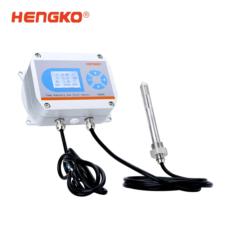 HG808 디스플레이 -50 ~ 90을 갖춘 고온 온라인 이슬점 센서 미터 송신기 ℃ Td RS485 0-5V