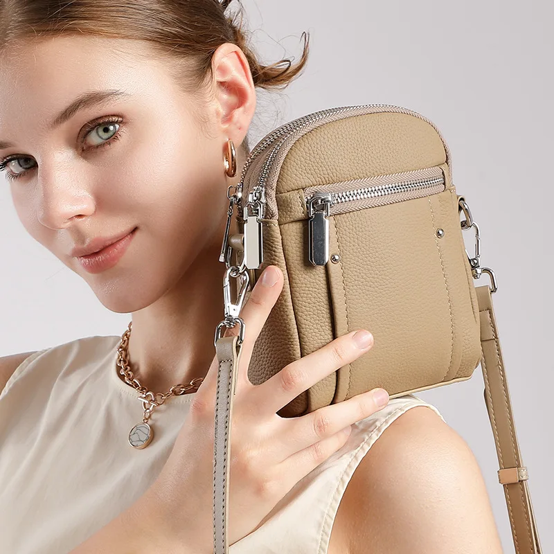 

2025 new mini women's bag cowhide crossbody bag versatile and fashionable mobile phone shoulder bag