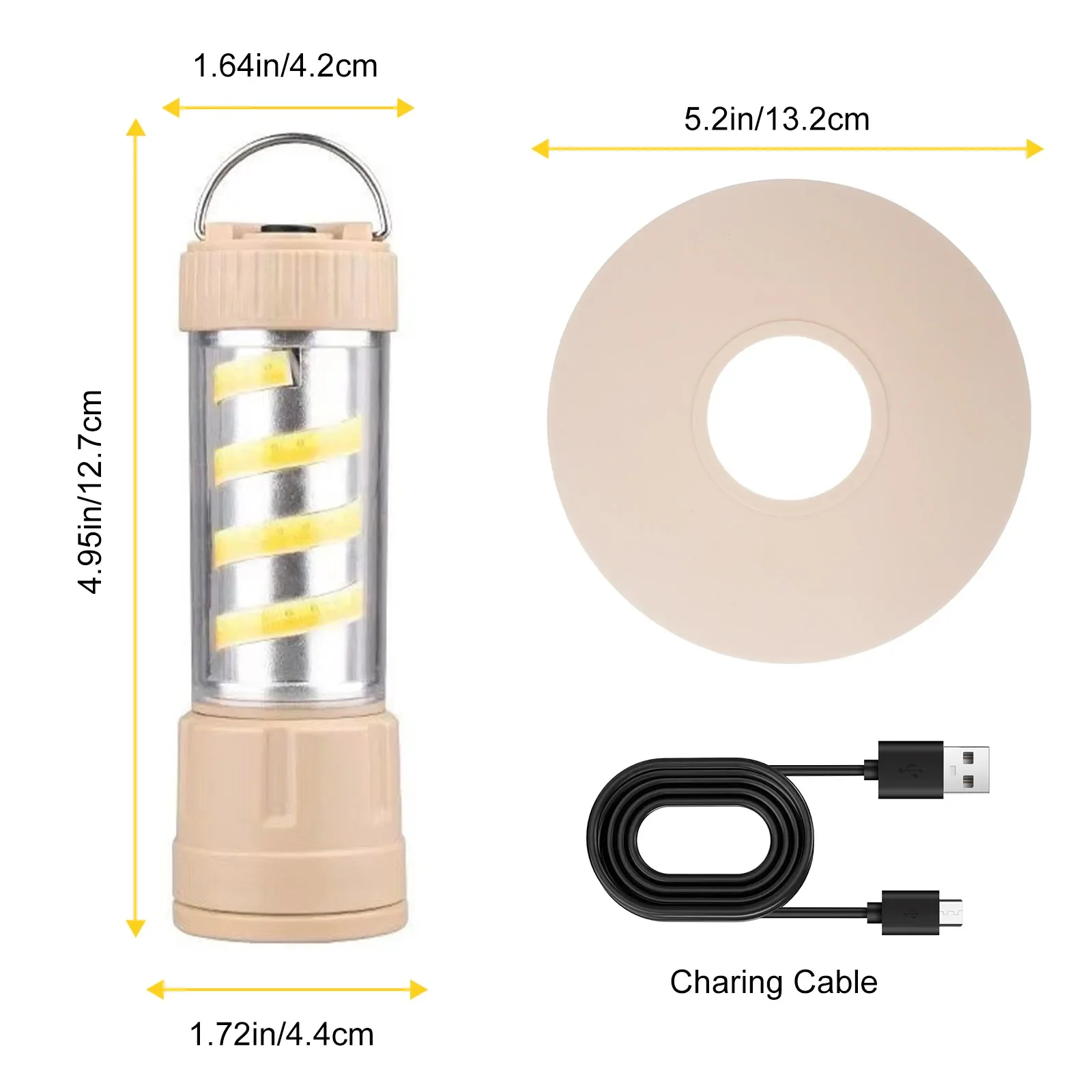 Skywolfeye 2pcs Camping Lamp USB Rechargeable Waterproof  High Power Camping Flashlight for Camping Hiking