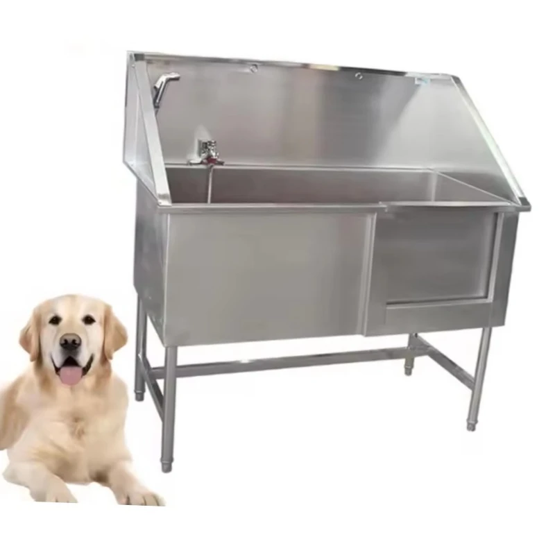

Professional Dog Spa Grooming Bath Tub PJX-02: 304 Stainless Steel Bathing Tub Sinks Dog Washer for Pet Supplies