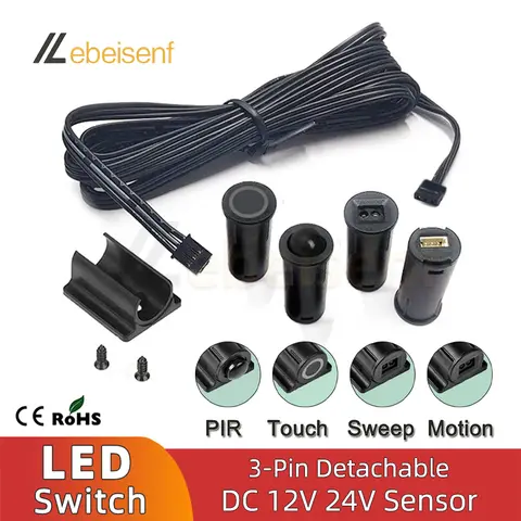 자세히 둘러보기 터치 센서 스위치 핸드 스윕 스위치 5A 12V-24V IR 모션 센서 핸드 웨이브 스캔 스마트 LED 옷장 캐비닛 조명/옷장 램프