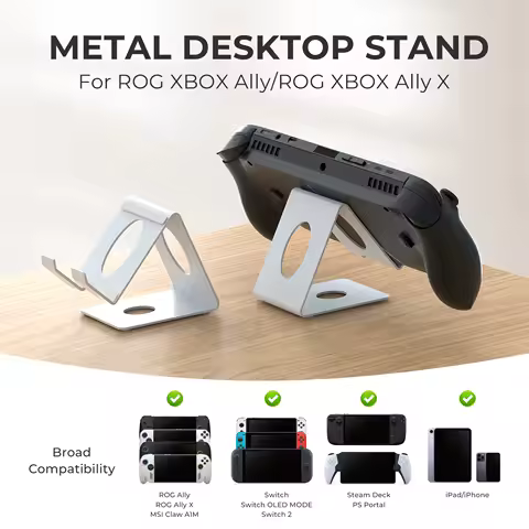 JYS-X155 Metal Desktop Stand for ROG Ally / Xbox Series X / Nintendo Switch OLED / Switch 1 &amp; 2 / Steam Deck Handheld Consoles