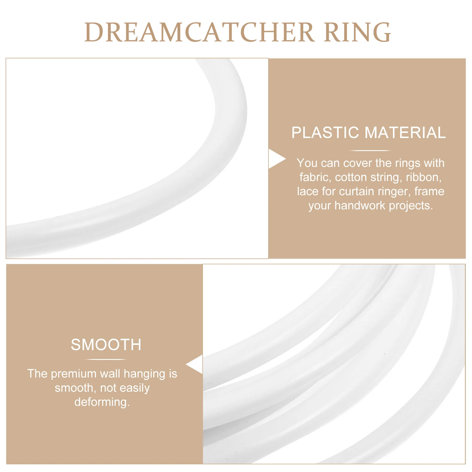 

20Pcs Dreamcatcher Ring Set White Plastic Circles 13Cm DIY Craft Material for Mandalas Wall Hangings Macrame Hoops