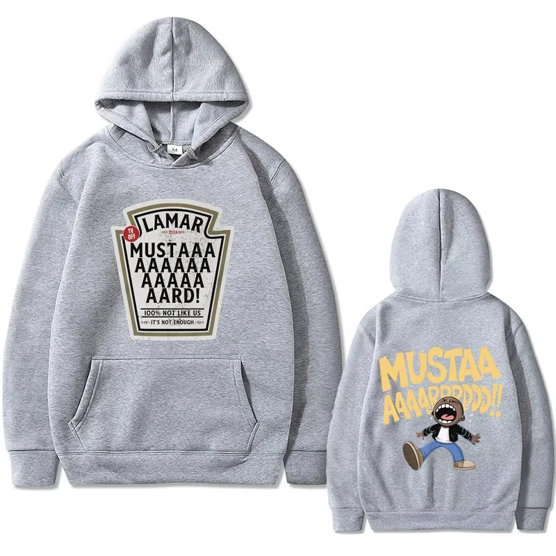 Hot Rapper Kendrick Lamar Not Like Us Mustard Double Sided Print Hoodie Men Women Popular Music Oversized Streetwear Hoodies