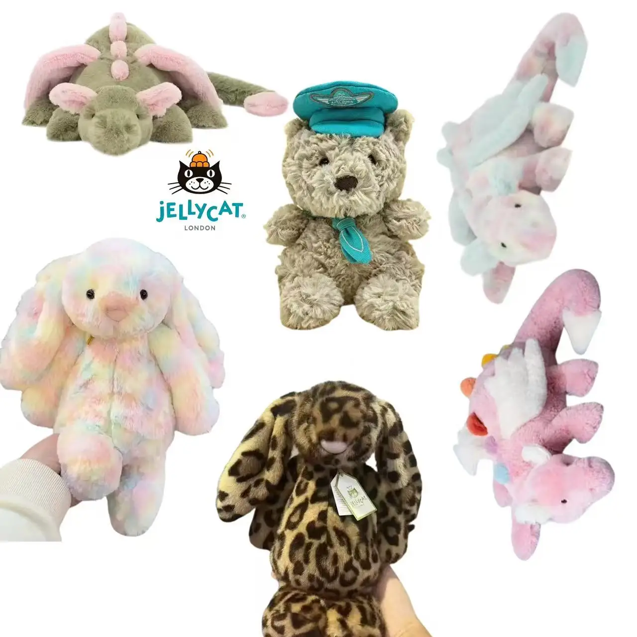 2026 Jellycat Plush Toy; Love Heart Series; Bunny; Bouquet of Roses; Deep Red Dragon; Valentine's Day Gift view 5