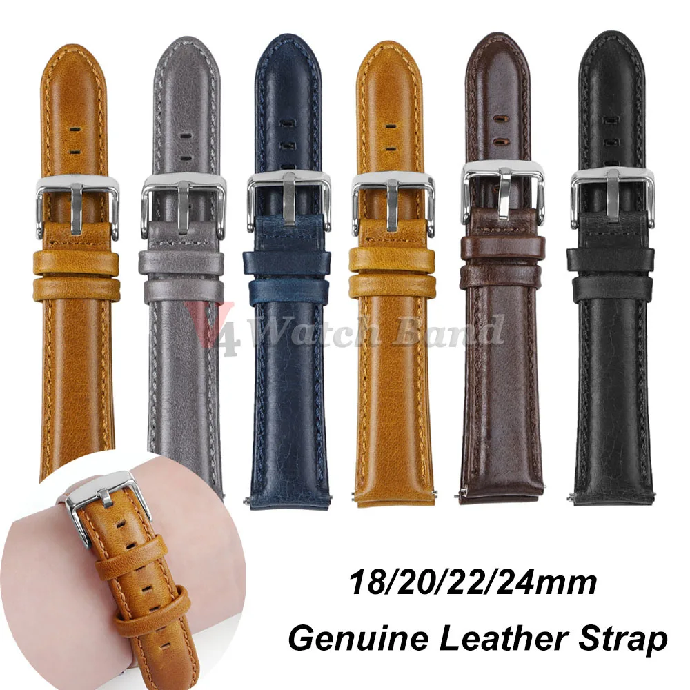 Neues 18mm 20mm 22mm 24mm Schnellverschluss Vintage Braunes Armband für Omega für Rolex für Seiko Uhrenarmband Herren Damen Rindsleder-Armband