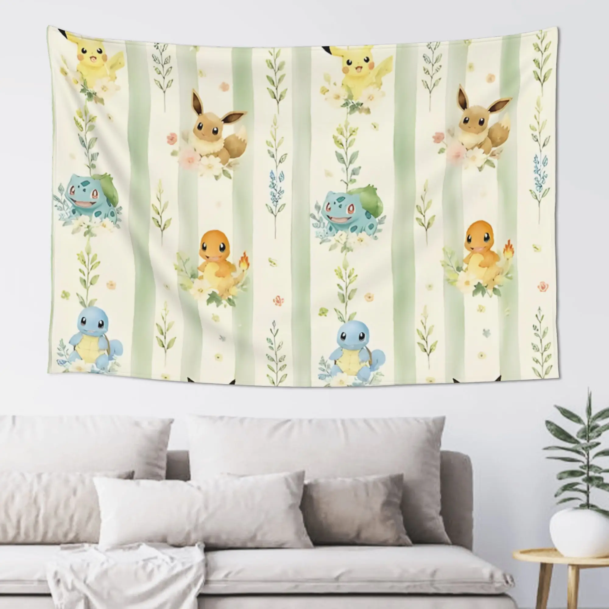Cute Magical Pokemon Floral Cutecore Tapestry Room decoration  Home Decoration Tapestry Decor Accessories Cute Room Decor