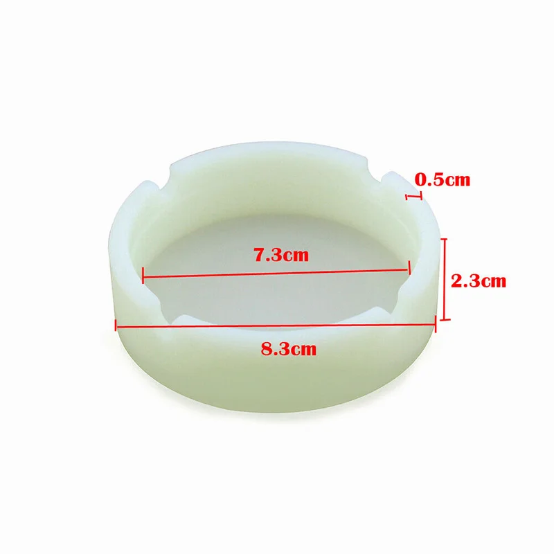 Luminous Silicone Ashtray Premium Rubber High Temperature Heat Resistant Anti-fall Round Design Ashtray Cigarette Accessories