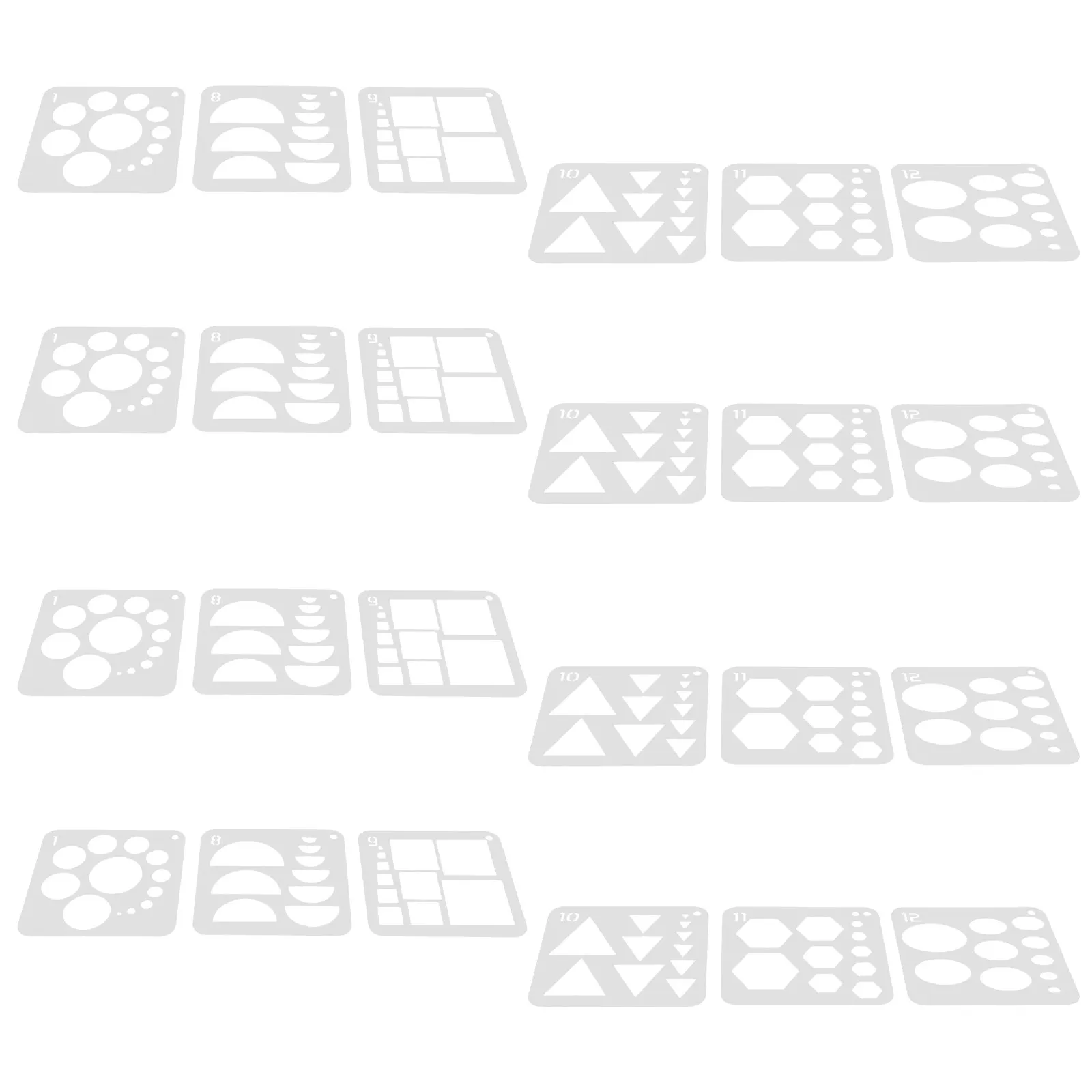 

24Pcs Reusable Plastic Geometry Stencil Set Precision Circle Measuring Template Shape Tracing Tool for Classroom Home Office