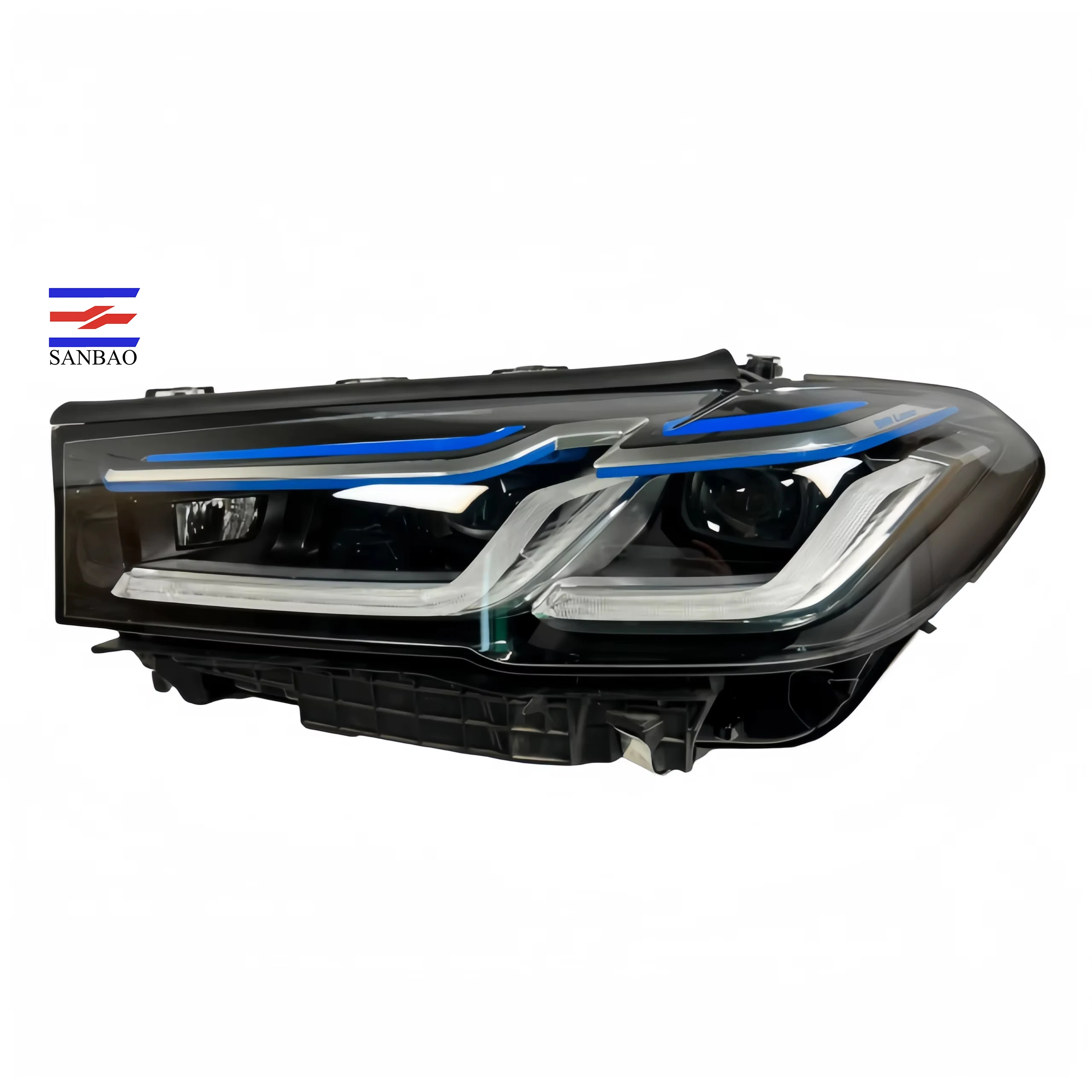 Nuevo Conjunto de Faros LED 2026 Directo de Fábrica para BMW Serie 5 G38 21-23, 12V, Doble Ceja Azul y Media Ceja Azul