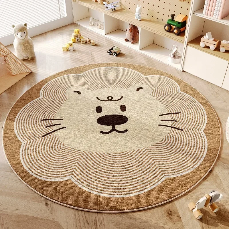 

Round Carpet for Nursery Baby Rug Bedroom Decoration Children's Room Mat Home Decor Cute Soft Fluffy Plush Floor Mats Thickened
