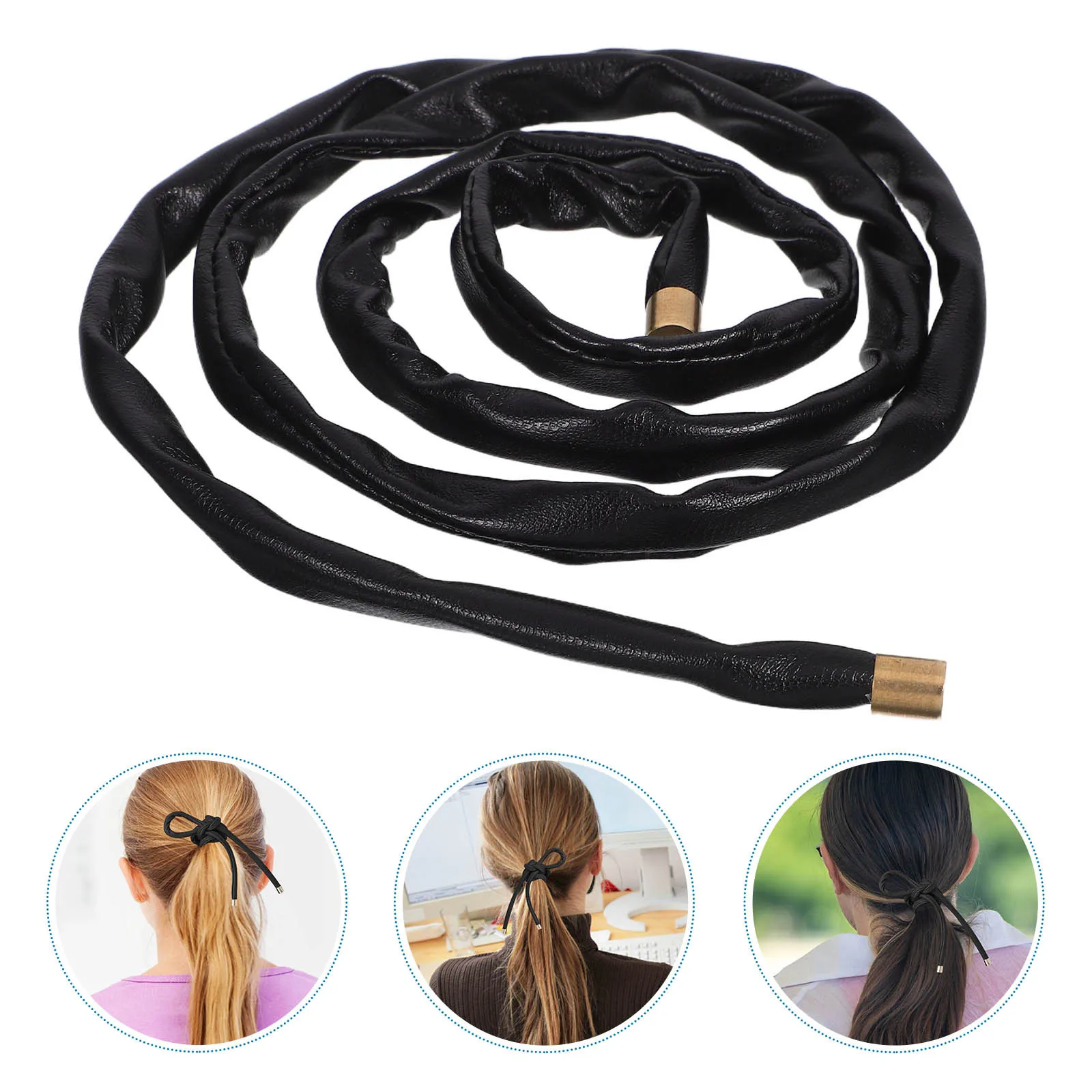 1 szt. Gumki do włosów z PU w kształcie mankietu dla kobiet, gumki do włosów z PU, urocze ozdoby do włosów, gumki do wiązania kucyka, akcesoria do włosów