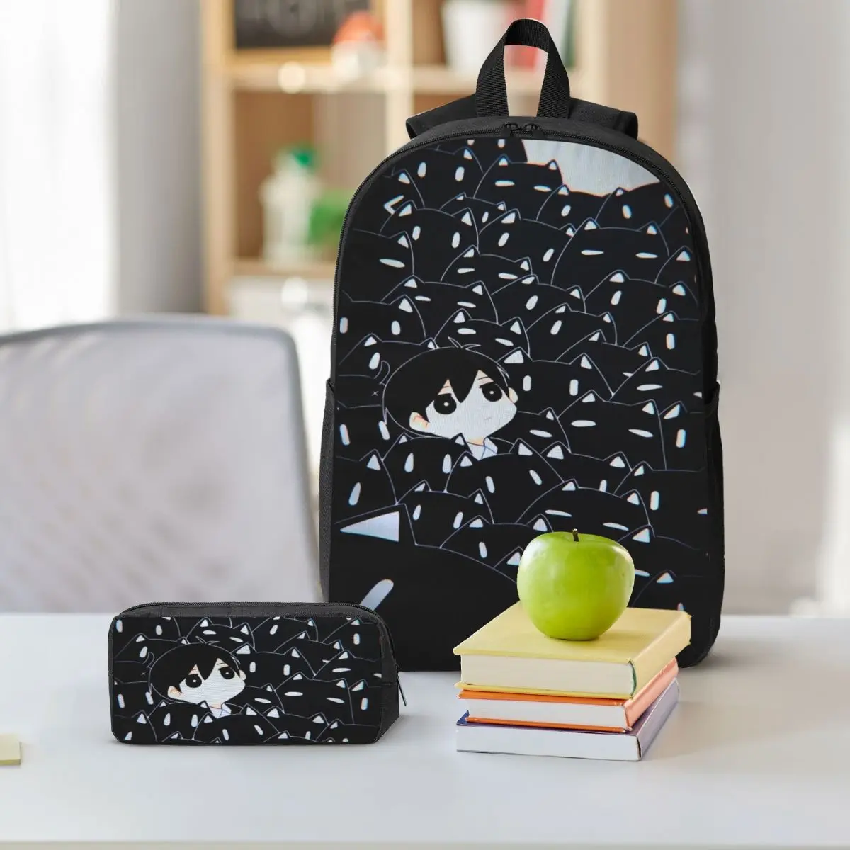 3Pcs Omori Backpack Set for Children Pencil Boxes Bookbag Sets with Lunch Box For School Students Knapsack