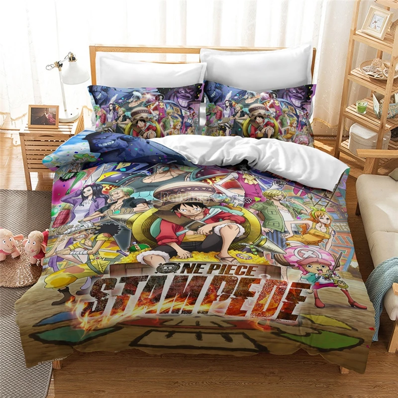 Juvenile Monkey D. Luffy 3d Printed Bedding Set Anime ONE PIECE Odyssey Duvet Cover Sets Custom/King/Europe/USA Queen King Size