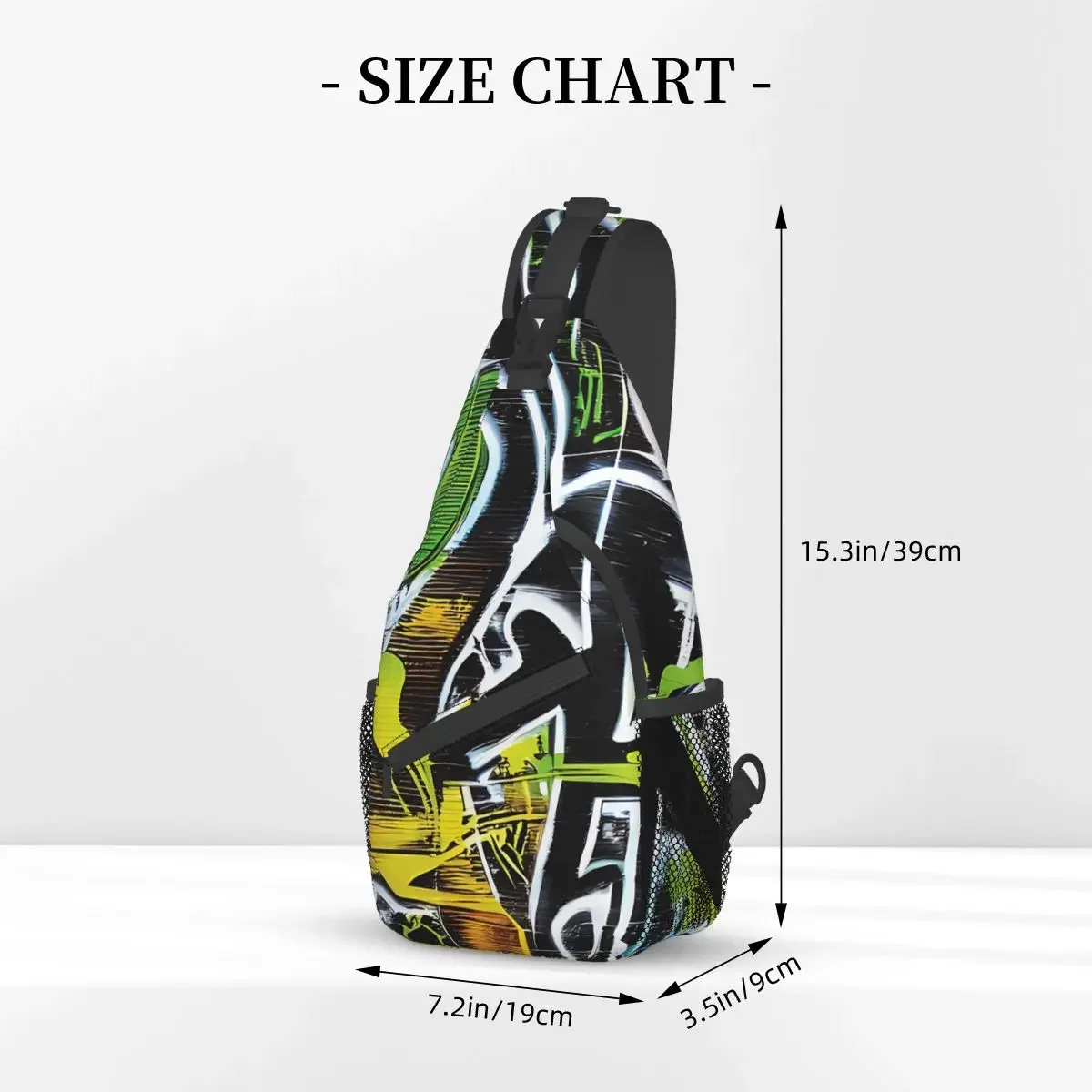 Urban Crossbody Chest Bags Graffiti Style Art Pockets Travel Pack Messenger Sports Teens Shoulder Bag Unisex