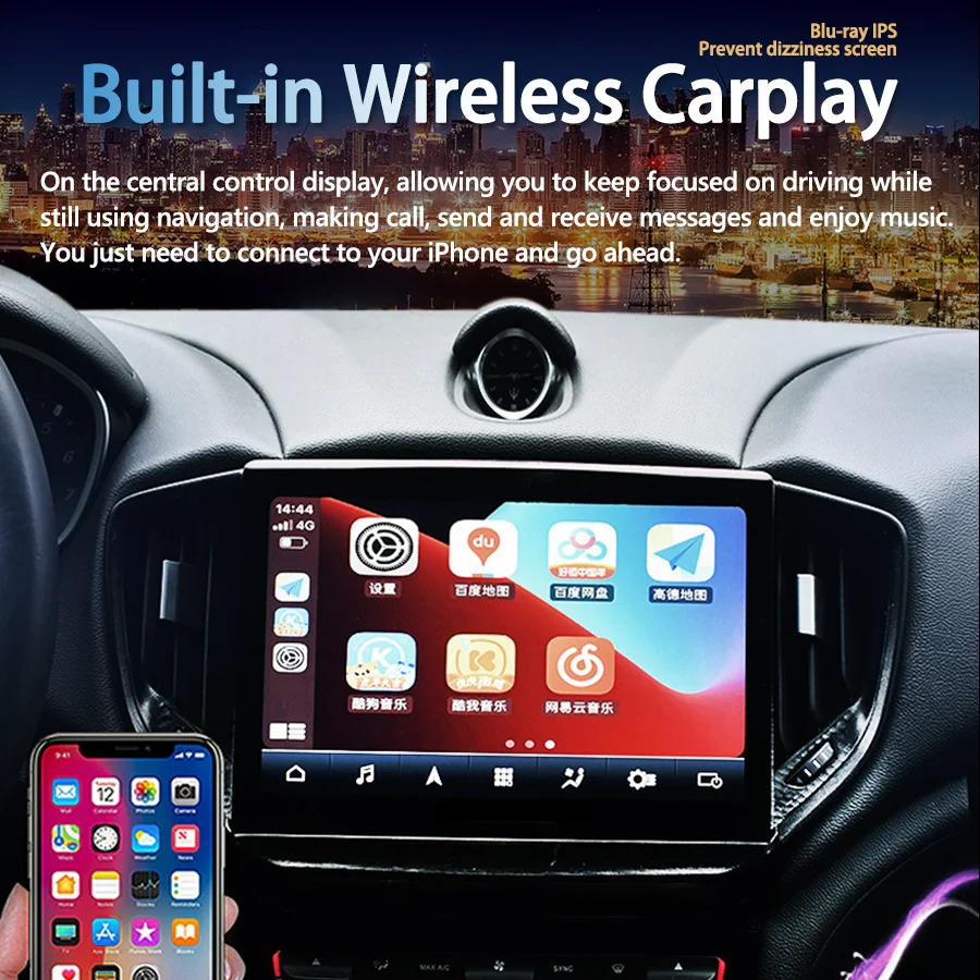 YES 10.26\'\' Car Android Radio GPS Navigation Stereo Blu-Ray Screen For Maserati Ghibli 2014-2020 CarPlay Multimedia Video Player