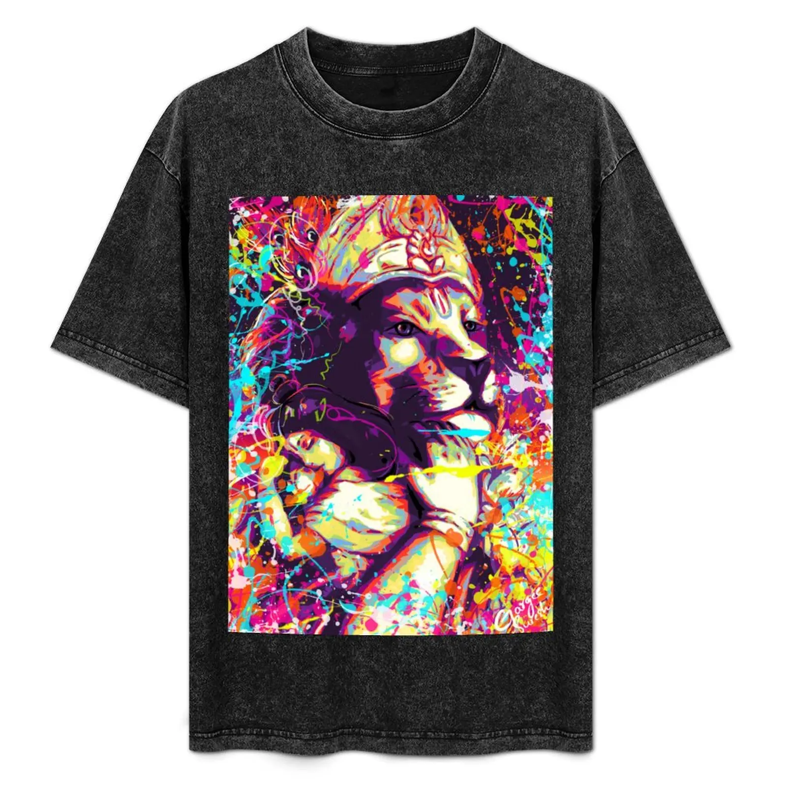 

Colourful Abstract Graffiti Painting of Narasimha Prahalada T-Shirt summer 2025 custom shirt anime tshirt men t shirts