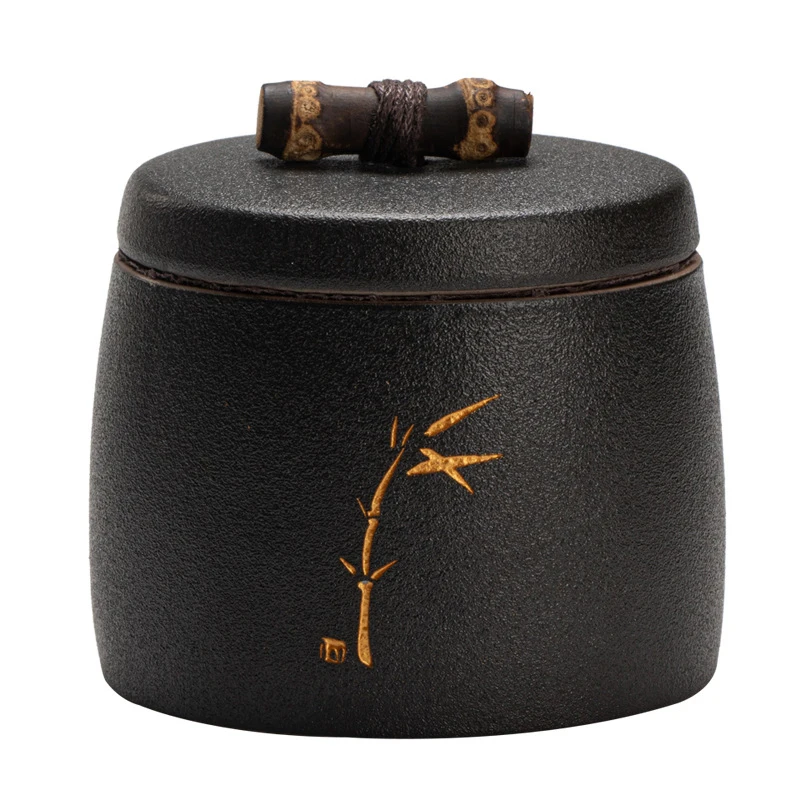 Small Ceramic Tea Storage Jar Japanese Style Loose Tea Organizer Jars with Lid Creative Longjing Tieguanyin Storage Hermetic Pot