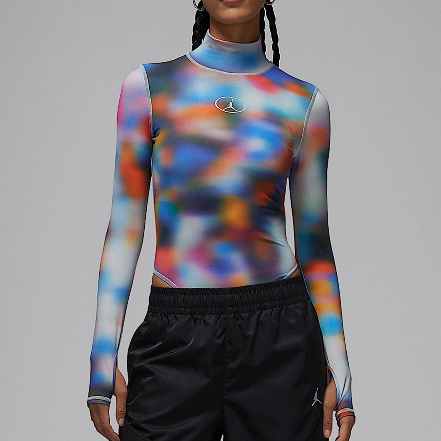 Nike genuine JORDAN women's fashionable stand up collar long sleeved sports jumpsuit HV3335-043