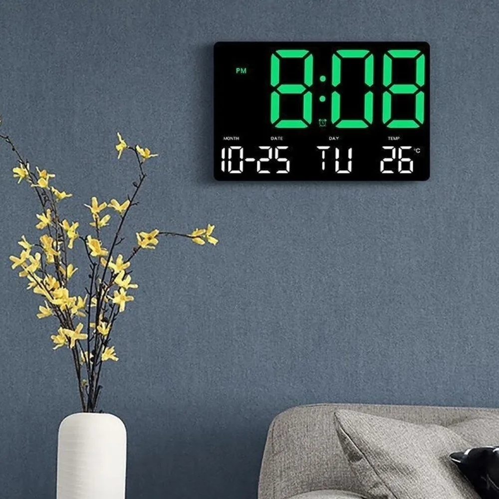 

Large Screen Display LED Digital Wall Clock Temperature Display Date Display Digital Alarm Clock Remote Control