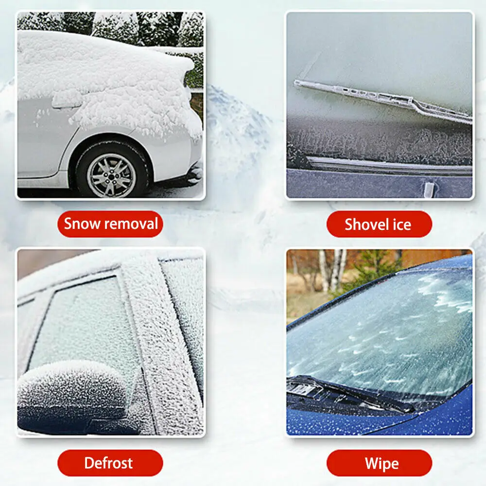 Car Universal Portable Car Snow Ice Shovel Stainless Steel Ice Snow Brush For Automobile Remove Winter Cleaning Scraping Tools