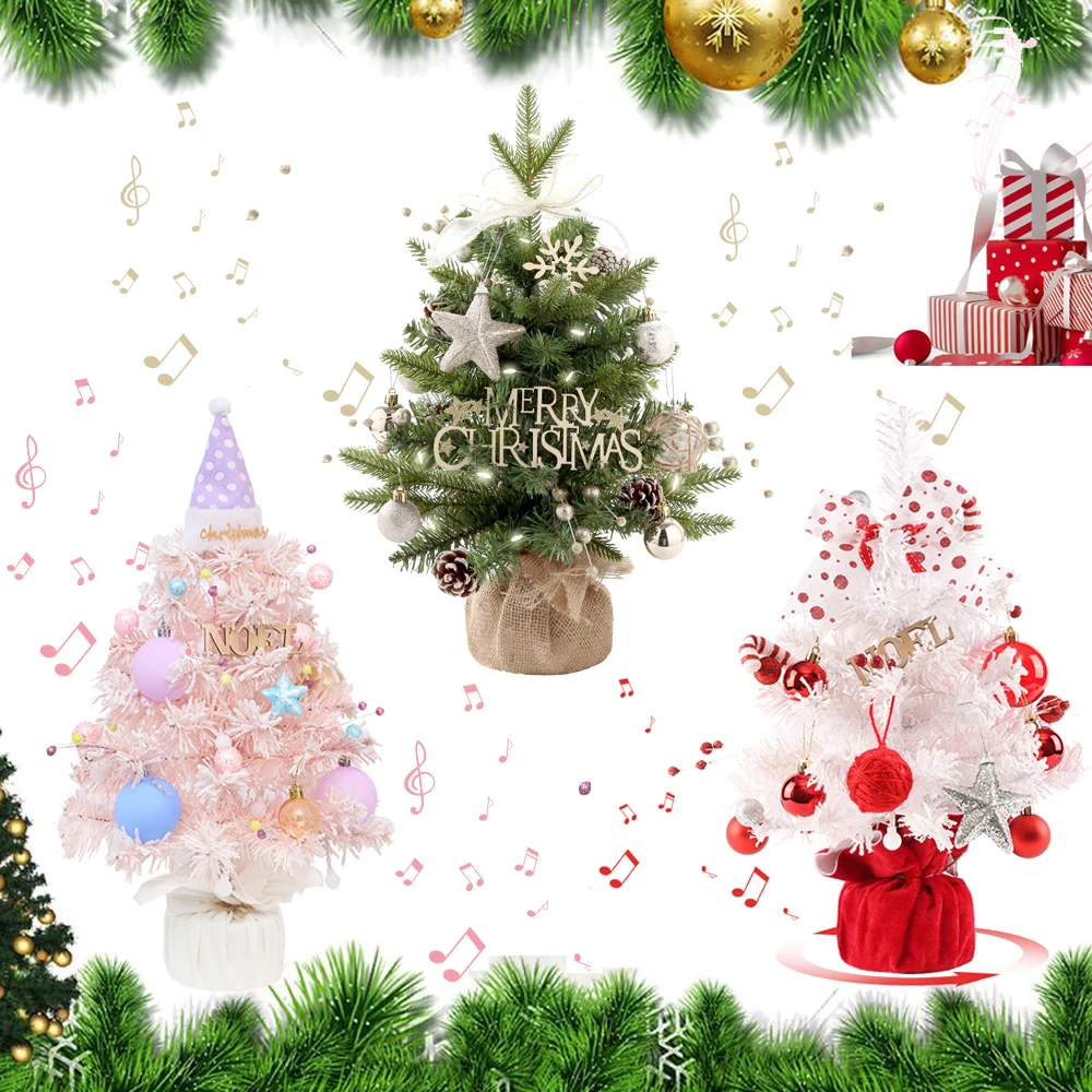 50cm Christmas Decoration Mini Christmas Tree Christmas Music Box Desktop Decoration Christmas Party Supplies