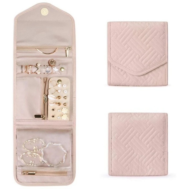Faltbare Schmuckrolle – praktische Organizer-Tasche, Aufbewahrungstasche für Reiseschmuck und Kosmetika