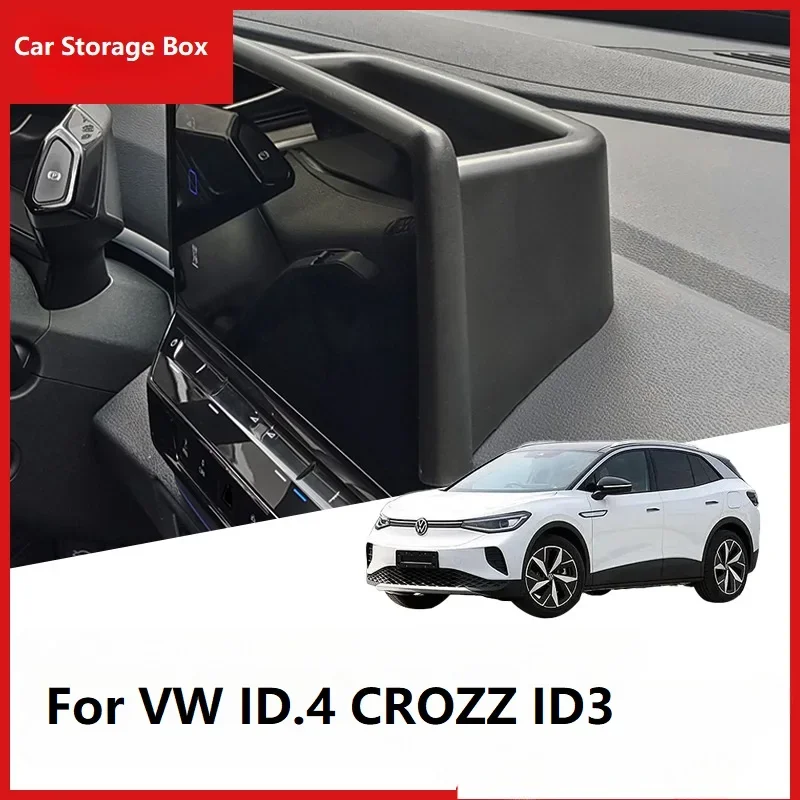 

For VW ID.4 CROZZ Console Dashboard Rear Storage Box ABS Organizer Flocked Tray For Car Phones Glasses ID4 Case