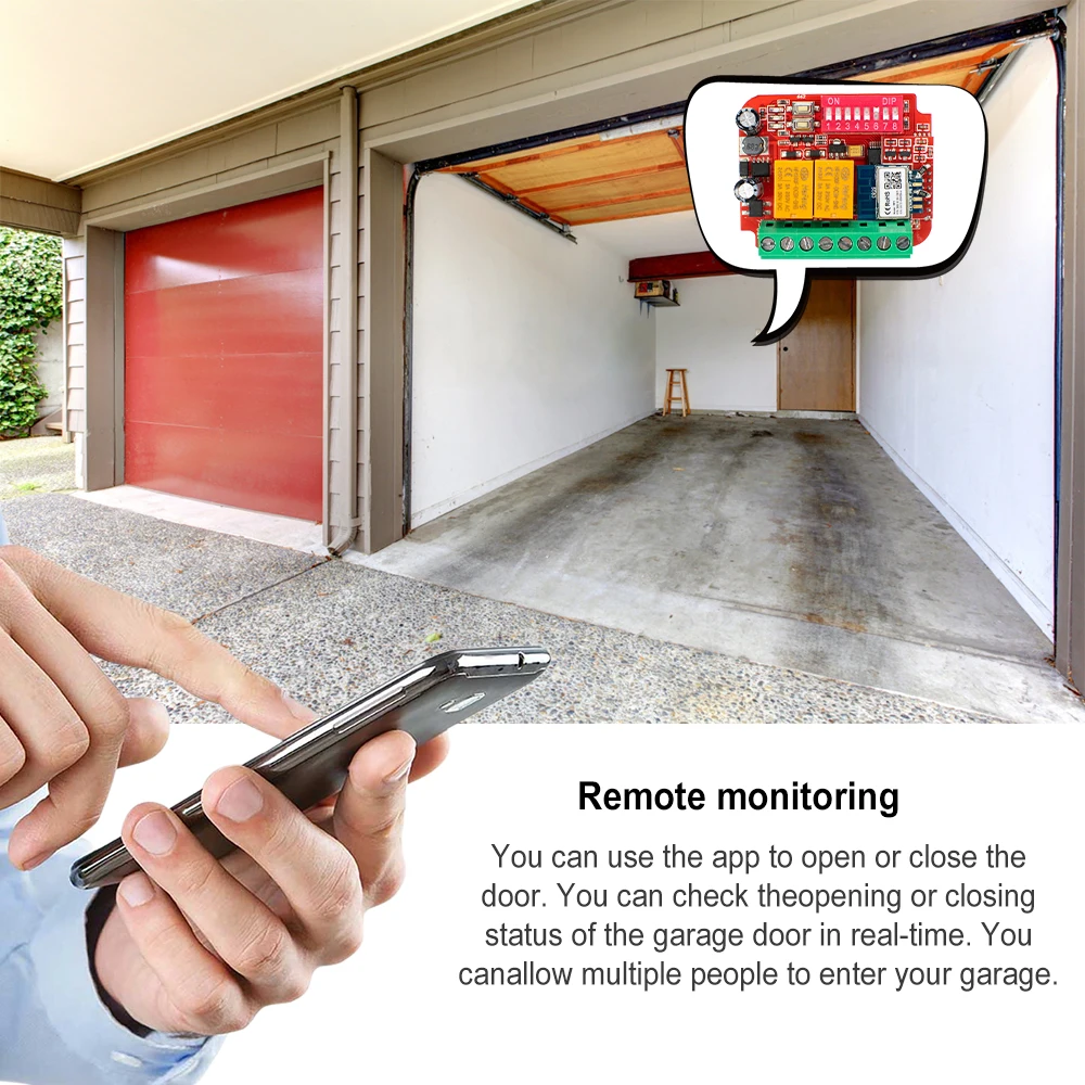 WIFI Garage Sliding Swing Gate Door Opener Universal Receiver 2CH Controller Smart Operator 433 868MHz Tuya Frequency 433-900MHz