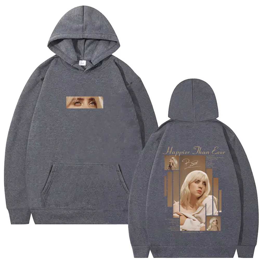 Happier Than Ever 2025 Hoodie Men Women Fashion Pop Music Pullover Hoodies Man Vintage Hip Hop Oversized Fleece Cotton Tracksuit