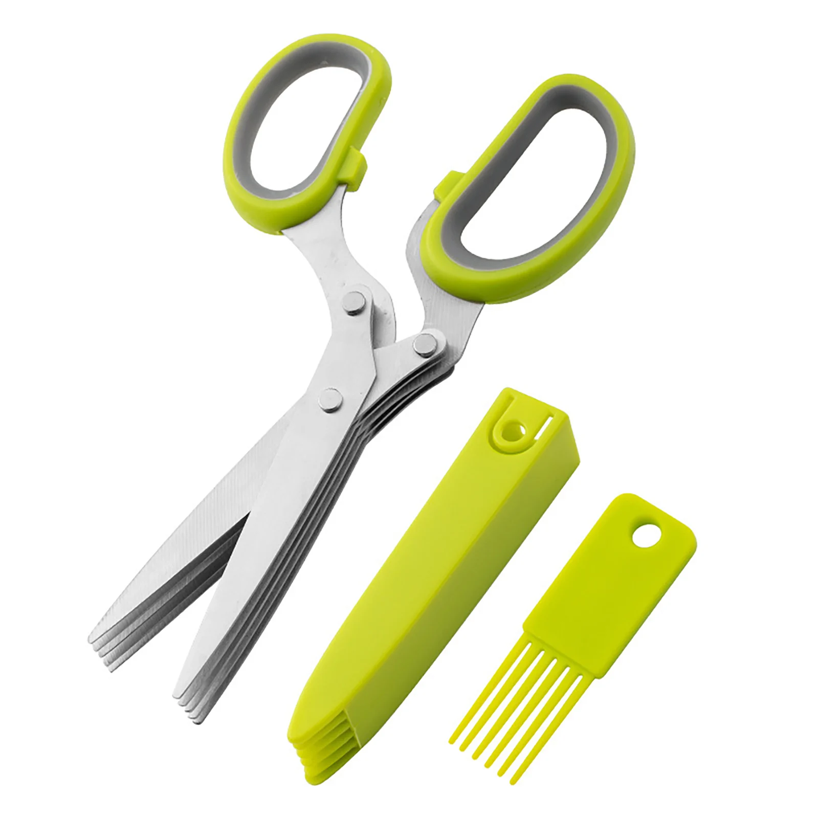 Five-Layer Cut Shredded Food Scissors Multipurpose 5 Blade Kitchen Herb Shears Herb Cutter Great for Cutting Paper