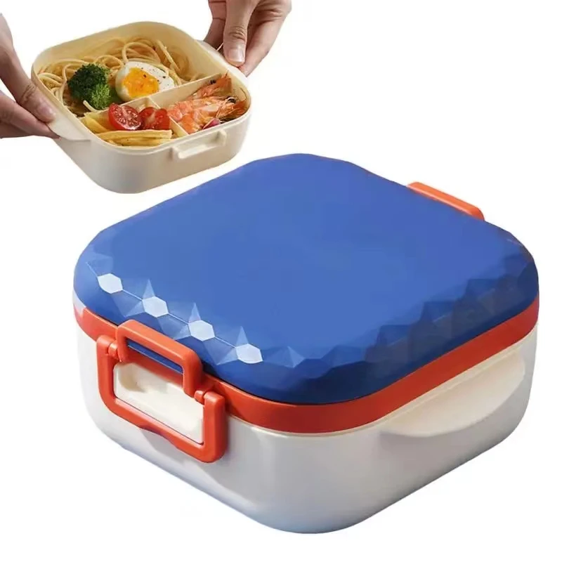 900ml Portable Lunch Containers 3 Grid Food Storage Containers lunch box Durable food box With Fork & Spoon For Work School