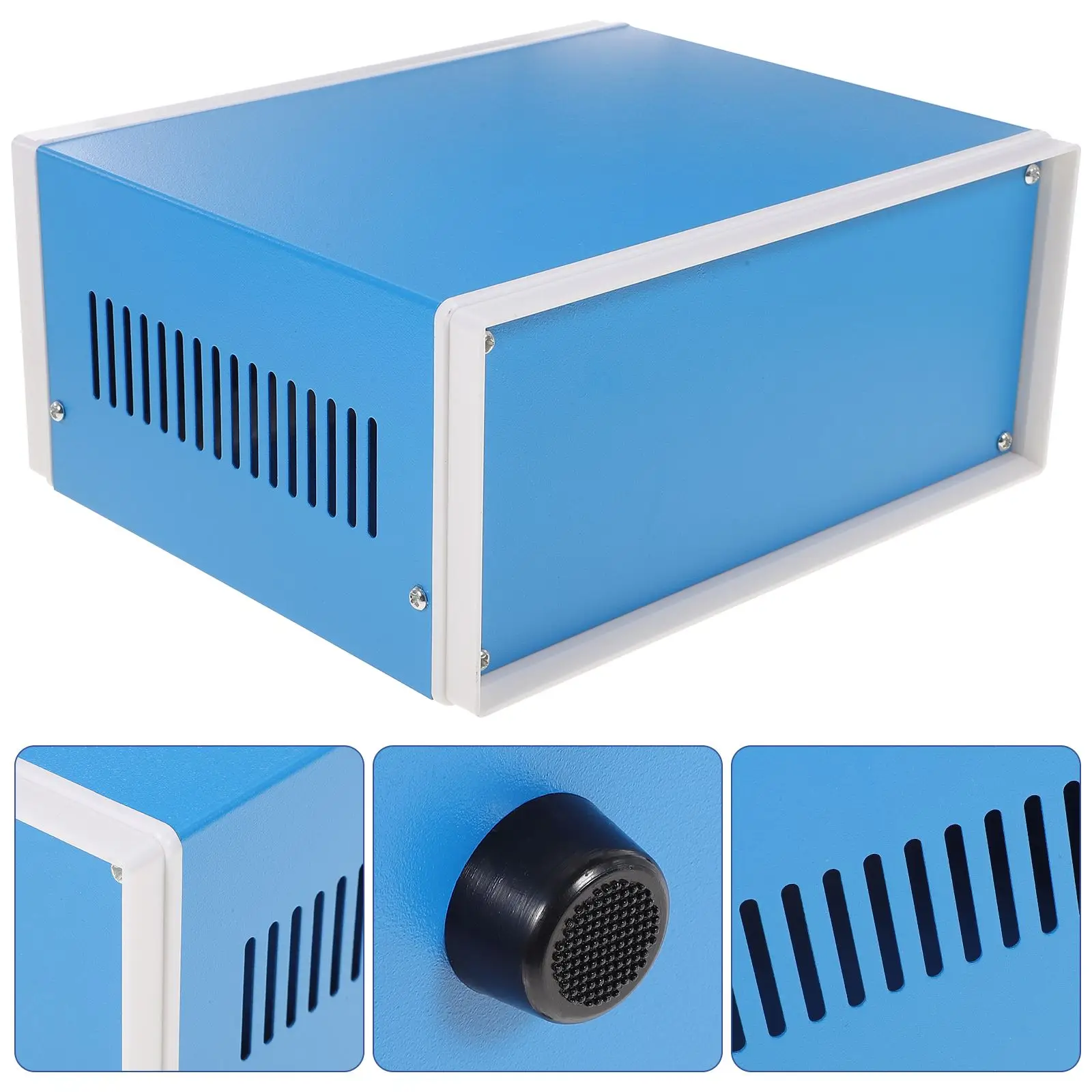 

Electronic Junction Box Blue Junction Box Metal Rectangle Electronic Junction Box Metal Engineering Box For Small Terminal