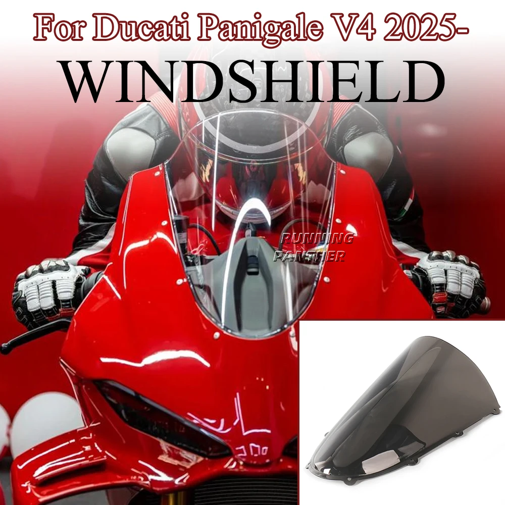 

New For Ducati Panigale V4 2025- Motorcycle accessories Windshield Protector Fairing Deflector Panigale V4 Windshield