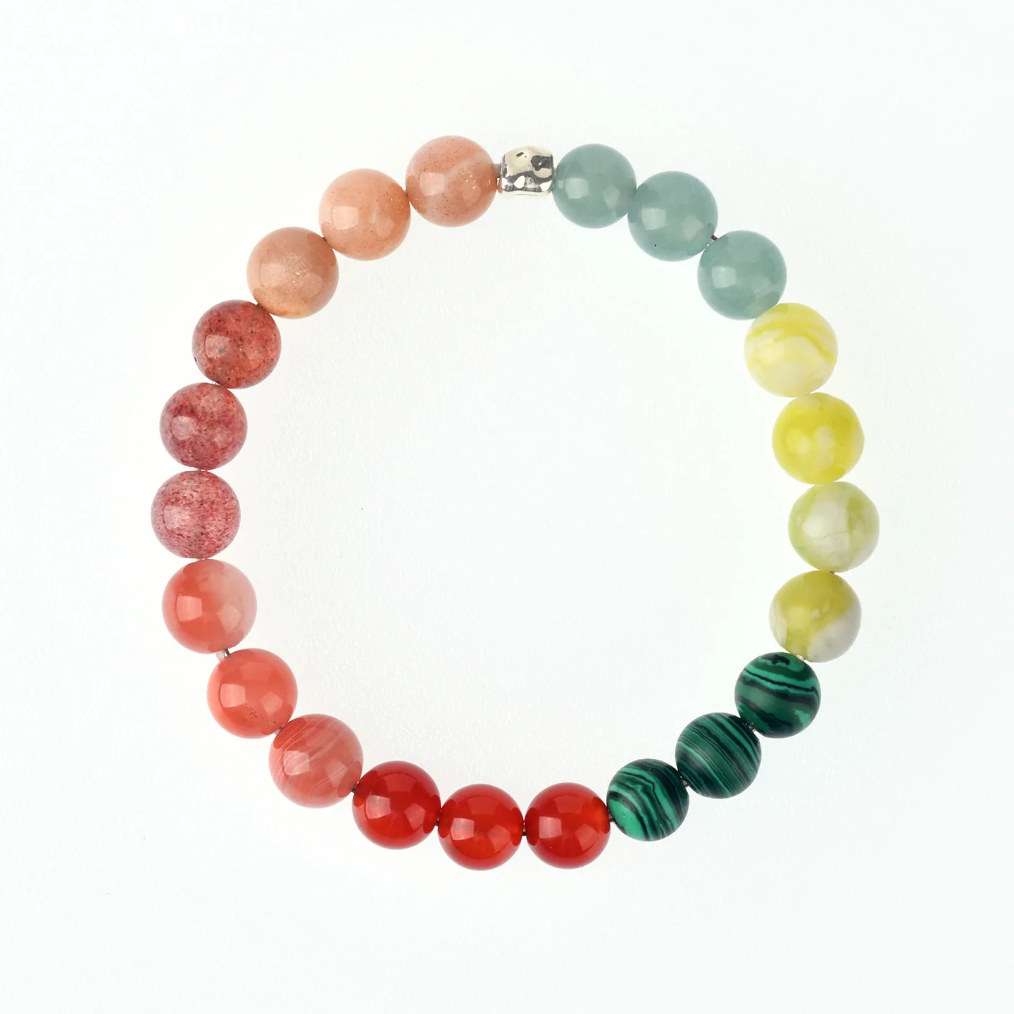 Natural Multi Treasure Crystal Five Elements Bracelet Metal Wood Water Fire Earth Balance Complement Unisex Jewelry