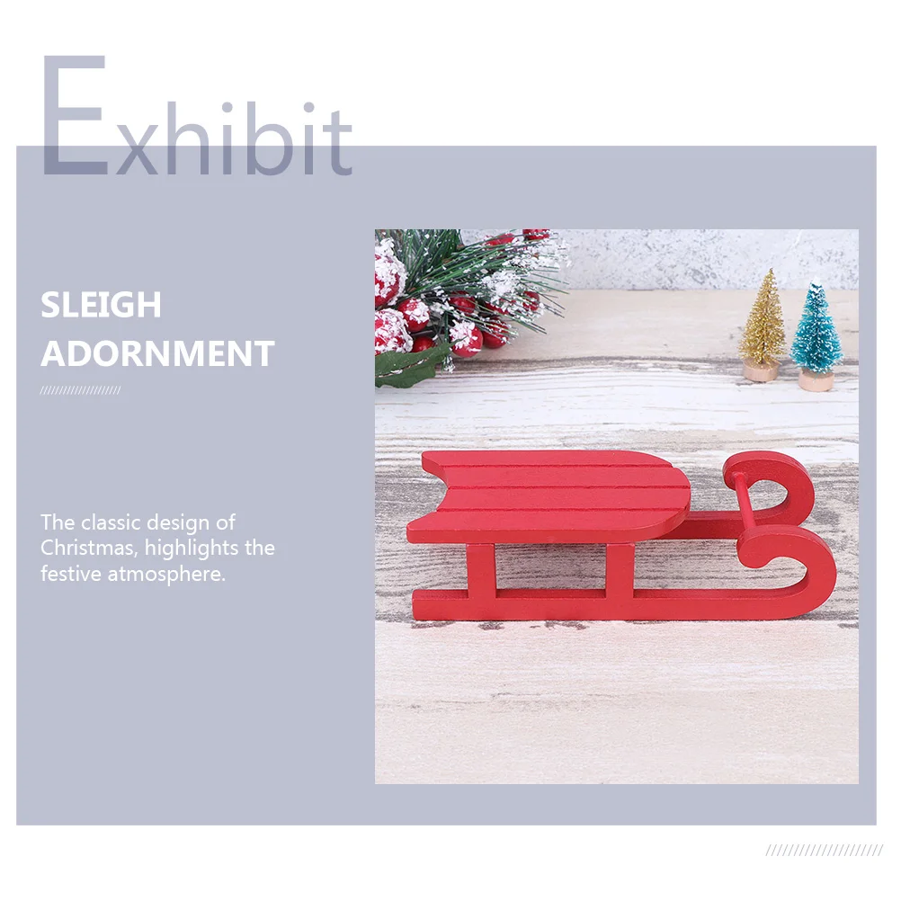 4 pezzi slitta ornamenti in legno decorazioni natalizie per il desktop festival per la casa ornamento squisito di Natale slitta