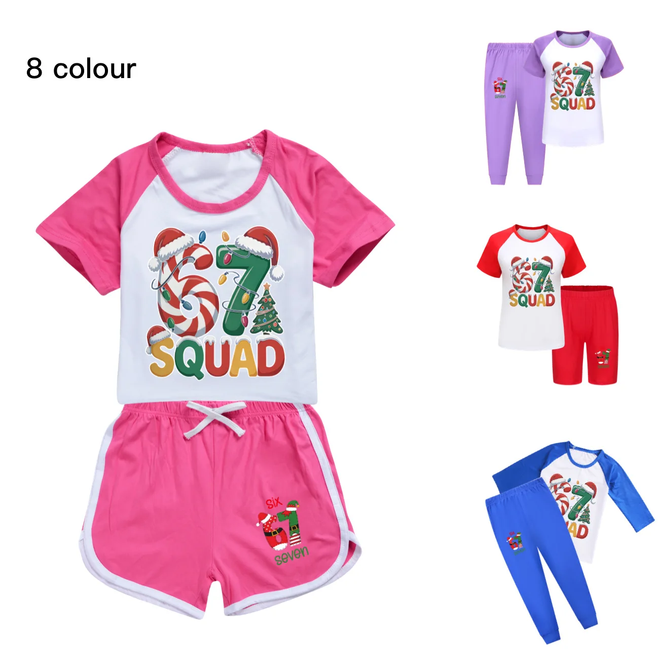 Camiseta navideña Six Seven X mas para niños, conjunto de ropa deportiva de manga corta 67 de verano, camisetas de algodón a la moda, regalos para seguidores