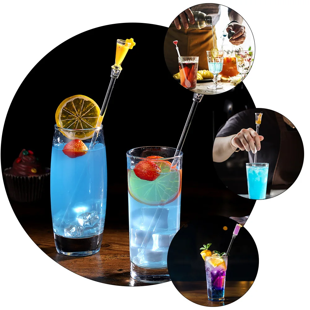 

10Pcs Household Acrylic Swizzle Sticks Easy to Clean Comfortable Hand Feeling for Cocktail Coffee Juice Mixers