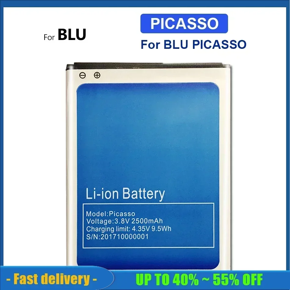 2500mAh High Capacity Replacement Mobile Phone Battery For BLUBOO PICASSO Rechargeable Smartphon Batteries