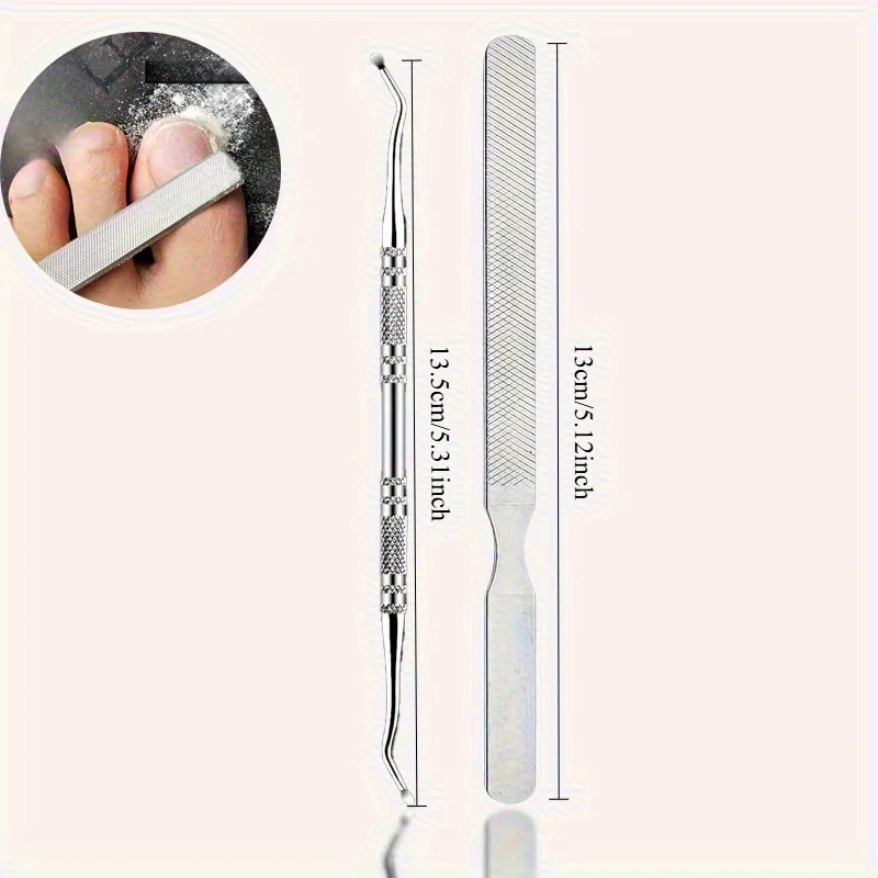 قطعتان من مبرد الأظافر، رافع أظافر القدم الغارزة من الفولاذ المقاوم للصدأ، تشكيل وتلميع، مجموعة إزالة أظافر القدم المتزايدة للداخل، ندبة إصلاح القدم