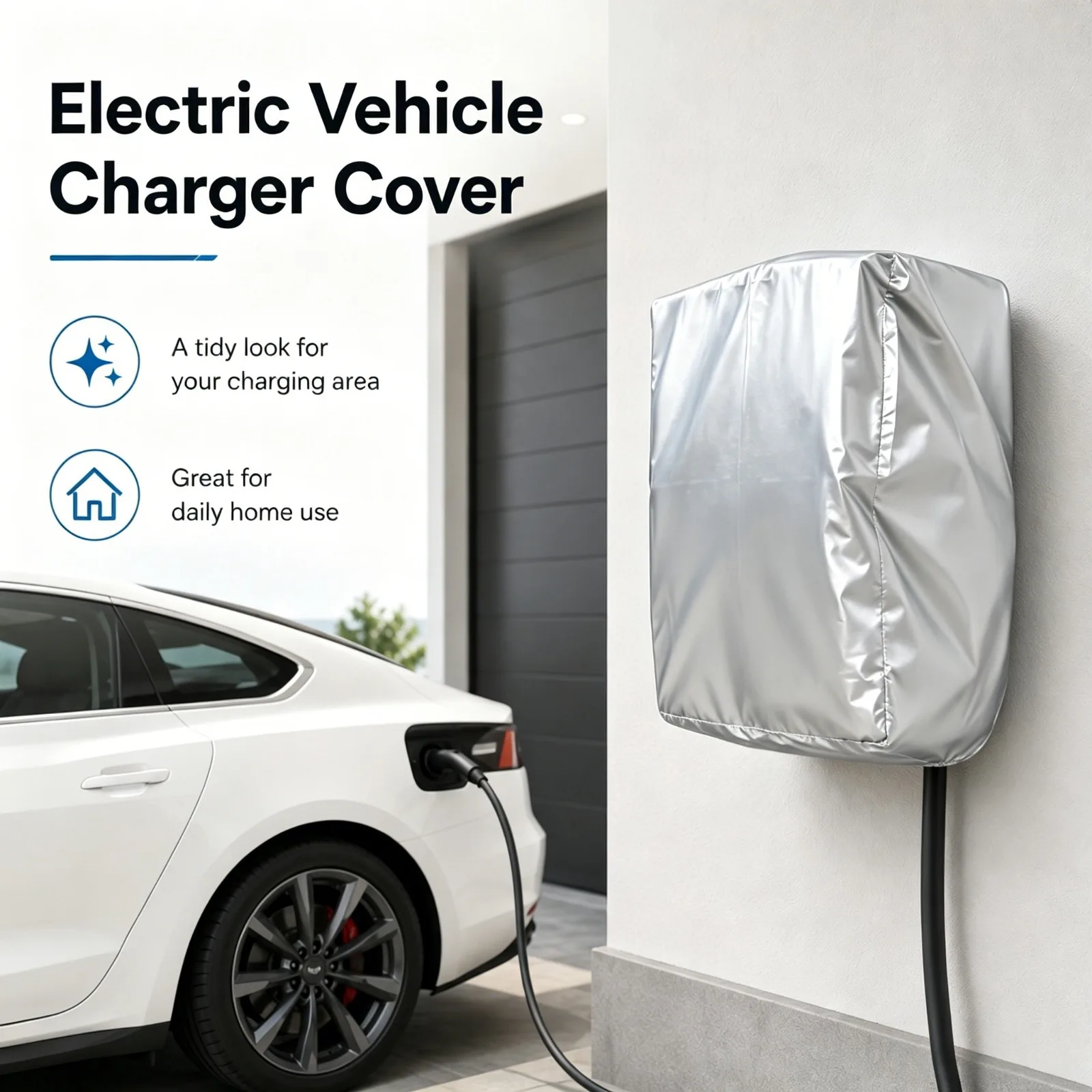 Oxford Fabric Waterproof Outdoor EV Charger Cover with Drawstring Rainproof Sunproof EV Charging Station Post Protection Sleeve